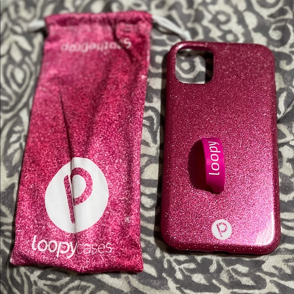 iPhone 11 Sparkle Pink Loopy phone case